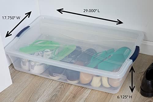 Rubbermaid Cleverstore 42 Quart Stackable Plastic Storage Container Organizer Bin with Latching Lids for Garage, Closet, and Classroom, Clear, 4 Pack - Image 3