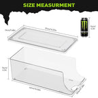 SCAVATA 4 Pack Tall Skinny Can Organizer for Refrigerator, Stackable Large Soda Cans of 16oz & 17oz Beverage Energy Drink Container Holder Dispenser with Lid for Fridge, Clear Storage Plastic Bins - Image 5