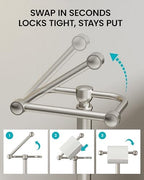 Brushed Nickel Toilet Paper Holder Stand Freestanding, Weighted Base, 22 in - Image 5
