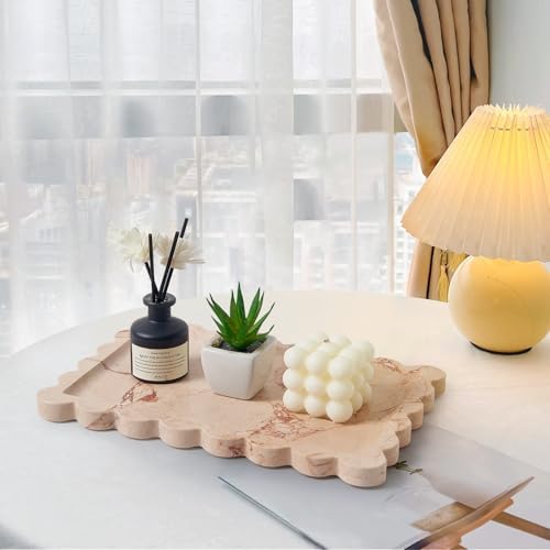 Scalloped Natural Marble Tray - Decorative Stone Tray for Bathroom & Vanity - Image 4