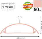 MIZGI Velvet Hangers 50 Pack, Patented Rounded Shoulder Sweater Hangers - Image 2