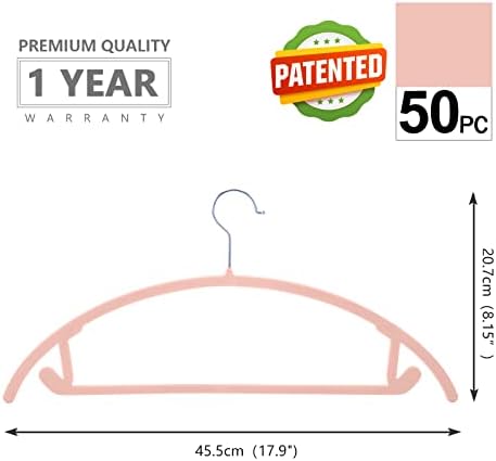 MIZGI Velvet Hangers 50 Pack, Patented Rounded Shoulder Sweater Hangers - Image 2