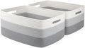 OIASKET Large Storage Basket for Organizing, Woven Rope Basket for Shelves, Closet Organizer Bins for Clothes, Blanket, Toys, Baby Nursery Storage, 17.7" x 13" x 7.87", 2 Packs Gradient Grey by OIASKET