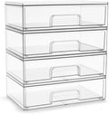 Sorbus Clear Stackable Storage Drawers (4 Pack, 12.1'' Wide) by Sorbus