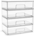 Sorbus Clear Stackable Storage Drawers (4 Pack, 12.1'' Wide) by Sorbus
