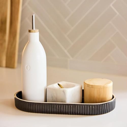 Preston Lane Ceramic Vanity Tray for Bathroom Countertop, Large, Ink - Image 2