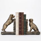 Tatuo 2 Pcs Decorative Golden Brass Dog Bookends for Shelves by Tatuo