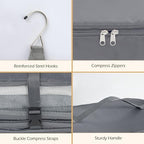 Surblue Hanging Shelves Travel Storage Bag Compression Packing Cube for Suitcase Collapsible with Extension Layer Large Capacity, Grey,XL - Image 6