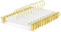 Amber Home 24 Pack White Wooden Pant Skirt Hangers with Gold Hook by AmberHome