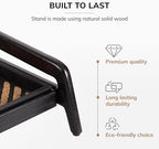 Anji Mountain Heavy Duty Waterproof Wooden Shoe Storage Mat Organizer/Boot Storage Tray Multi Use for Entryway with Coir, Tan and Black Diamond Insert, 1 Tier, Fits 3 Pair (36.5" Wide) - Image 3