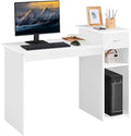 Yaheetech Computer Desk with Storage Drawer & Monitor Stand, White by Yaheetech