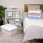 Sterilite Clear Storage Box Stackable Tote, 58 Quart, 16-Pack - Image 4