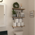 WOPITUES Floating Shelves Set of 6 for Wall Decor & Storage, Rustic Brown - Image 4