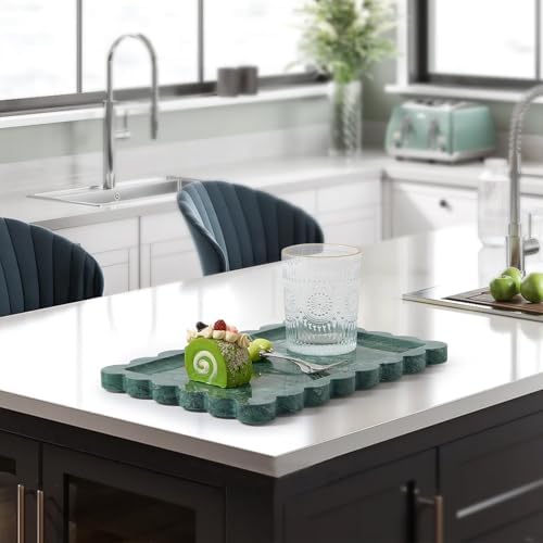 Scalloped Natural Marble Tray - Decorative Stone Tray for Bathroom & Vanity - Image 7