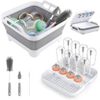 Yecuip Collapsible Baby Bottle Wash Basin w/Drying Rack & Drain Plug, Gray by Yecuip