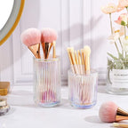 DASITON Makeup Brush Holder Organizer, Crystal Glass Makeup Brushes Storage Holder, Vintage Make Up Brush Cup for Vanity, Pen Pencil Holder for Desk, Toothbrush Holders for Bathroom (Colorful SL) - Image 2