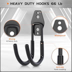 Garage Tool Hooks Wall Mount, 6 Pack Heavy Duty Storage Hooks for Garden Tools, Wall Hooks for Garden Hoses, Brooms, Ladders, Garage Storage and Organization Accessories - Image 4