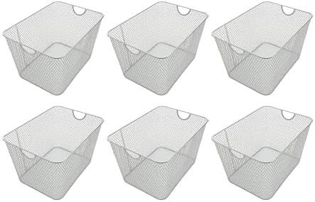 YBM HOME Kitchen Pantry Organizer Wire Basket for Shelves, Cabinets, Pantry, Countertop, Mesh Open Storage Bin Metal Basket for Organizing Food Supplies 14 x 10 x 9, Pack of 6 by YBMHome