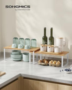 SONGMICS Cabinet Organizer Shelf, Set of 4 Spice Rack, Kitchen Storage - Image 3