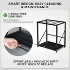 Folding Umbrella Storage Stand Rack Holder Organizer Free Standing Industrial Umbrella Rack for Entryway Home Commercial Office Hotel Entry Hallway Patio Décor with Removable Drip Tray - Image 4
