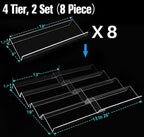 Antimbee Spice Drawer Organizer, 4 Tier- 8 Pack Kitchen Spice Rack Tray for Drawer, Expandable From 13" to 26" Acrylic Seasoning Organizer Rack Holds up 56 Spice Jars (Jars not Include) - Image 5