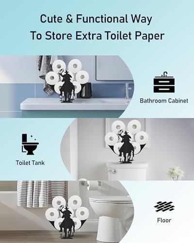 Cowboy Toilet Paper Holder Stand, Western Decor Toilet Paper Storage - Image 5