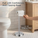FORIOUS Toilet Paper Holder Stand, Vintage FreeStanding Tissue Roll Holder - Image 2
