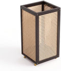 TrailBlaze Rattan-Style Wooden Umbrella Stand for Entryway, Slim Square Umbrella Holder - Removable Drain Tray - Metal Hooks & Raised Feet, Black, 51 x 24 x 24 cm by Unknown