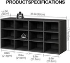 Aenuert 12-Cubby Shoe Rack, 3-Tier Wood Shoe Organizer, Multifunctional Shoe Organizer Bench for Entryway, Mudroom, Hallway, Closet,36.22 * 11.81 * 17.72 Inch,Black - Image 2