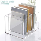 YUXUN Acrylic Magazine Holder,Clear Desk Organizer Vertical File Sorter Holder Stand for Notebook,Paper,Envelope,Magazine, Book Storage-Office/Home/Classroom Organization (5 Compartments,B5) - Image 7