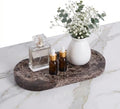 Dark Emperador Marble Vanity Tray for Bathroom Counter, 10"x5" Decorative Tray for Perfume, Candles, Stone Jewelry Dish Tray by Casacouture