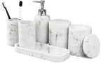 LIN CHUAN 6-Piece Bathroom Accessories Set, Bathroom Organizer, White by LINCHUAN
