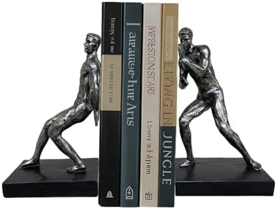Abstract Sculpture Book Ends Decorative Bookends for Shelves, Modern Figure Bookends for Bookshelf Decor, Decorative Book Stoppers for Home Office Library by Dwelloria