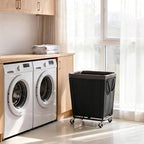 StorageWorks Laundry Hamper with Wheels, 210L Rolling Black Basket - Image 5