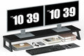 HOOBRO Dual Monitor Stand Riser, 39 Inch Large Computer Monitor Stand for 2 Monitors, Computer Monitor Riser, Desk Shelf Organizer for Office Desk, Accessories, Black BB121CJ01 by HOOBRO