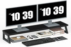 HOOBRO Dual Monitor Stand Riser, 39 Inch Large Computer Monitor Stand for 2 Monitors, Computer Monitor Riser, Desk Shelf Organizer for Office Desk, Accessories, Black BB121CJ01 by HOOBRO