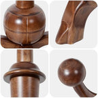 Bekrvio Coat Rack Freestanding Wood Coat Tree Rack with 8 Hooks, Walnut - Image 3