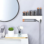 Storage Hair Dryer Holder for Curling Iron Accessories, Hair Tool Organizer Wall Mount, Curling Iron Holder, Bathroom Hair Straightener Holder Stand for Styler Attachments Organizer, White - Image 4