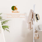 VECELO Coat Rack Freestanding, Entryway Hanger Stand, Umbrella Holder, Hall Tree With Hooks, Floor Standing Tree Stand,White - Image 5