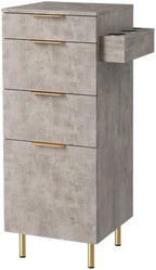 OmySalon Salon Station for Hair Stylist, 4‑Drawer Barber Storage Cabinet with Hot Tool Holder, Adjustable Shelf, Salon Organizer for Barbershop, Beauty Spa Equipment, Grey by OmySalon