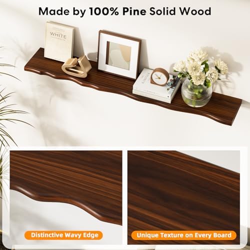 Organic Wavy Edge Floating Shelves,Hidden Brackets,1 Pack 48 in - Image 4