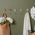SOFFEE DESIGN Set of 5 Floral Wall Hooks, French Garden Eye-catching Entryway Decor for Coats Hats, Colorful Spring Home Decoration Gift - Image 2