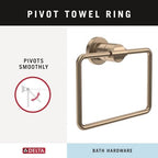 Delta 4-Piece Champagne Bronze Bathroom Set Towel Rack, Ring, Toilet Paper Holder, Hook | Nicoli Bath Accessories - Image 6