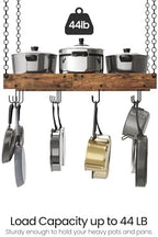 CHOEZON Hanging Pot Rack, Vintage Pot Hangers for Kitchen, Ceiling Mounted Pot Rack, Pot and Pan Hanging Rack with 12 S-Shaped Hooks, for Cookware Storage, Rustic Brown and Black TPR01BF - Image 3