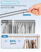 Velvet Hangers Non Slip - 20 Pack Pants Hangers for Grey Felt Hangers - Image 2