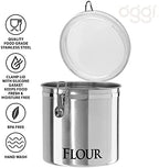 Oggi Jumbo 8" Stainless Steel Flour Clamp Canister - Airtight Food Storage Container Ideal for Kitchen & Pantry Storage of Flour or other Bulk, Dry Foods. (Pack of 3) - Image 3
