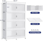 480QT Extra Large Stackable Storage Bins with Lid, 120Gal Plastic Closet Organizers and Storage Drawer, Collapsible Cabinet Box with Wheels Clear Doors for Home Kitchen Office, 4Pack White - Image 2