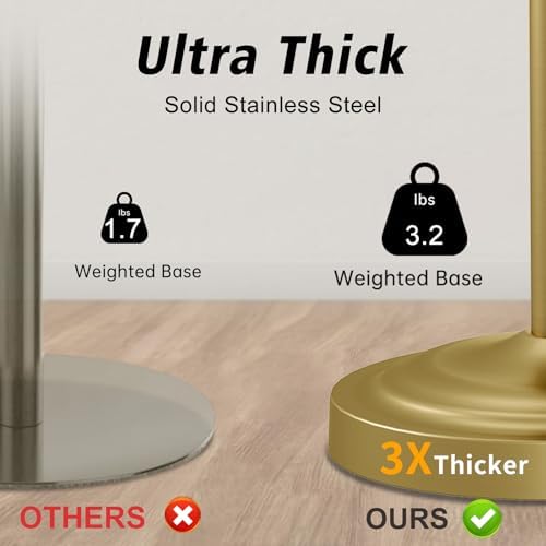 Hoimpro Hand Towel Holder Stand Free Standing Towel Bar Brushed Gold - Image 6