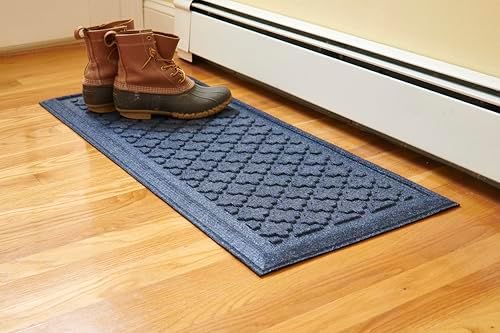 Mats Inc. Artisan Entry Indoor Mats for Entryway, Durable & Easy to Clean Tray for Boots, Anti-Slip & Water-Resistant for Front Room, Made in The USA, 15" x 36", Blue by MatsInc