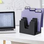 Acrimet 5 Section Incline File Sorter Organizer, Desktop Mail Holder, Black - Image 2